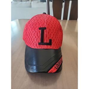 Louisville Kentucky Hat Cap Black Red Strap Back Mesh Hiphop Pop Gang Cool Hat‎